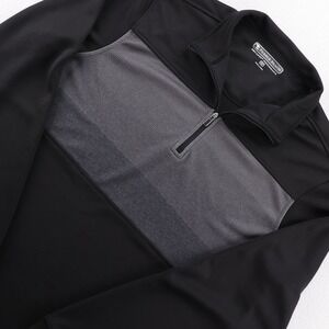 Pebble Beach Dry-Luxe Performance‎ Mens Medium Black Gray 1/4 Zip Golf Pullover